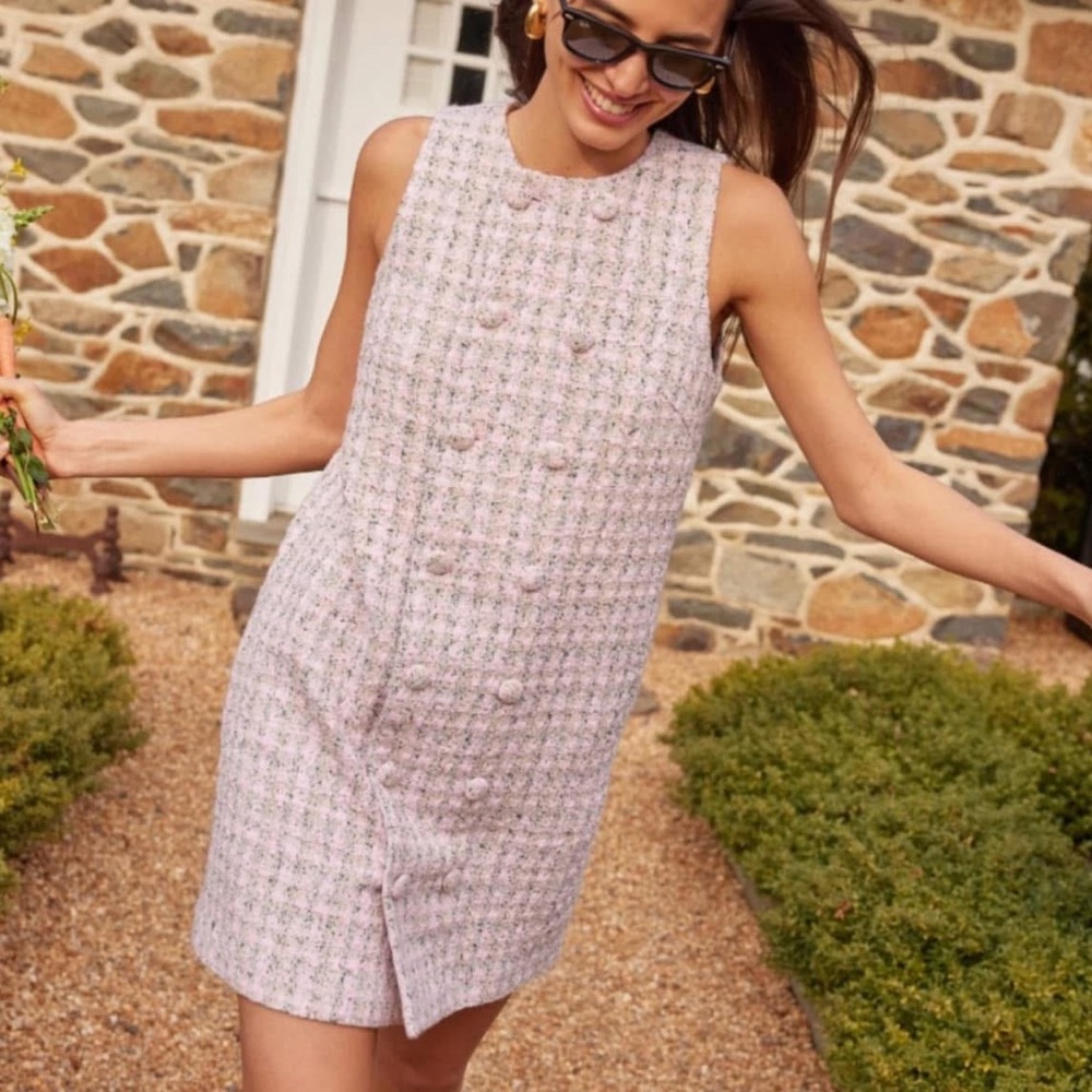 Pommander Peony Tweed Bianca Dress